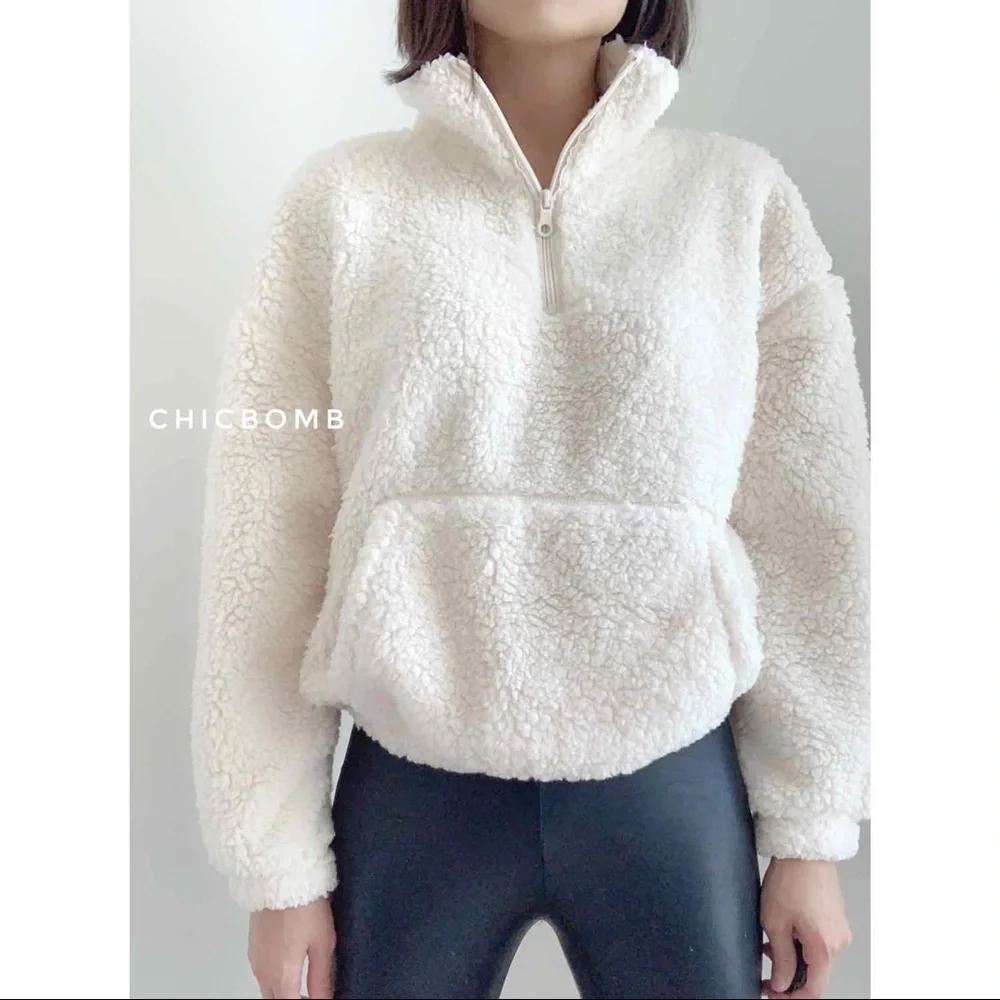 COZY PLUSH SHERPA SWEATER - OFF WHITE - Picture 2 of 12